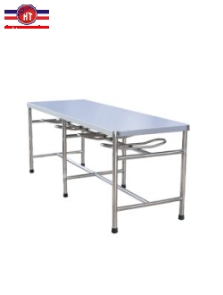 Bàn chữ nhật inox cố định có móc ghế