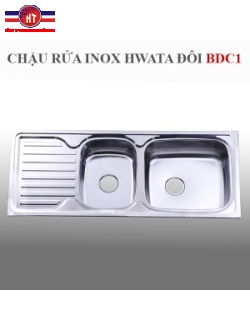 Chậu rửa inox Hwata BDC1, hai hộc, một cánh lớn