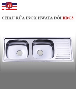 Chậu rửa inox Hwata BDC3, hai hộc, một cánh