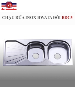 Chậu rửa inox Hwata BDC5, hai hộc, một cánh