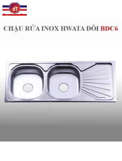 Chậu rửa inox Hwata BDC6, hai hộc, một cánh
