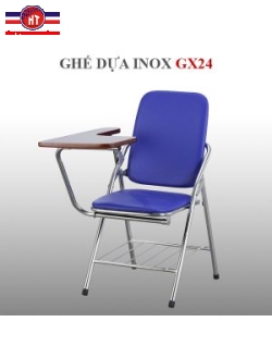 Ghế dựa inox xếp Hwata mặt simili có bàn GX24