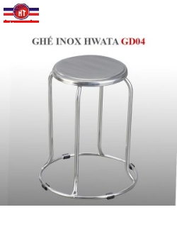 Ghế đẩu inox Hwata 280 chân vòng GD04