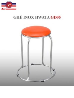 Ghế đẩu inox Hwata 280 chân vòng mặt simili GD05