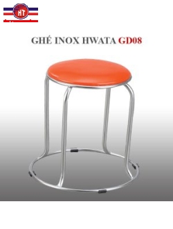 Ghế đẩu inox Hwata 280 chân vòng mặt simili thấp GD08