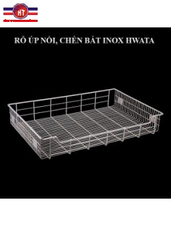 Rổ inox Hwata chữ nhật trơn, không khay hứng nước HWCN02