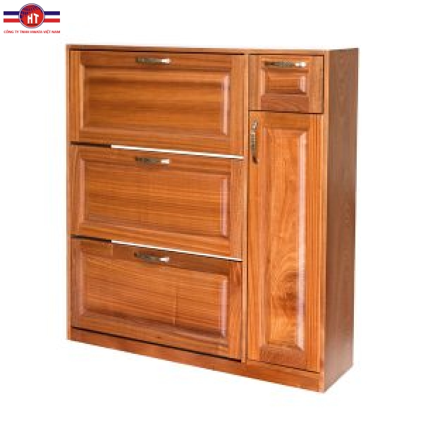 KỆ GIÀY XOAY GỖ GHÉP CÓ HỘC KÉO CỬA GỖ XOAN ĐÀO ( HOẶC SỒI) N