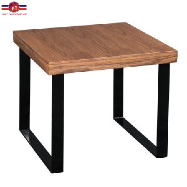 BÀN OVAL CHÂN SẮT MẶT GỖ GHÉP VENEER SỒI ĐẸP