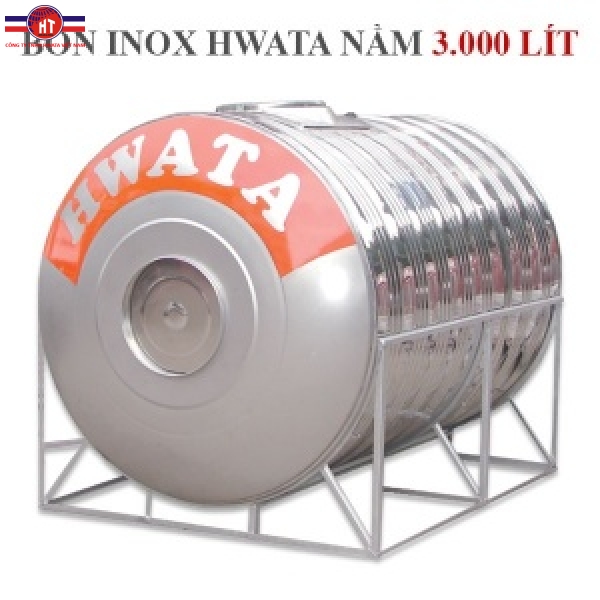 Bồn chứa nước Inox Hwata 3000 lít nằm đường kính 1420