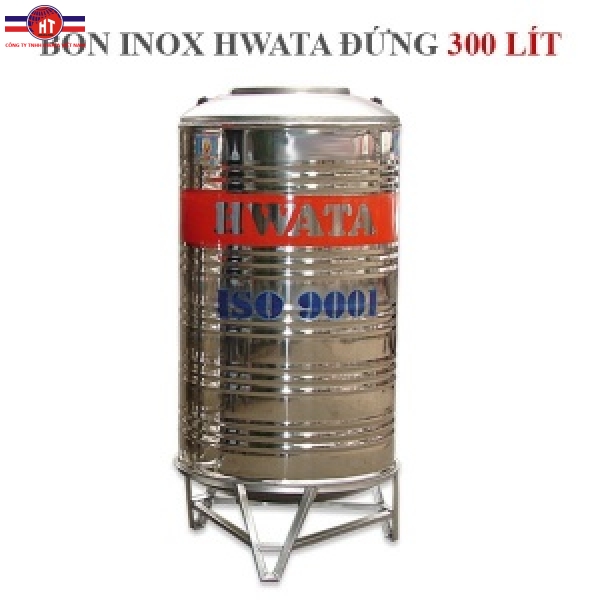 Bồn chứa nước Inox Hwata 300 lít đứng, đường kính 760