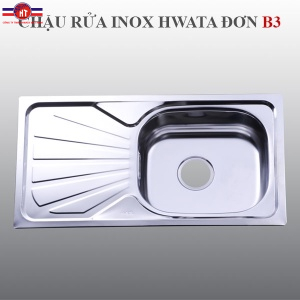 Chậu rửa inox Hwata B3, cánh lớn