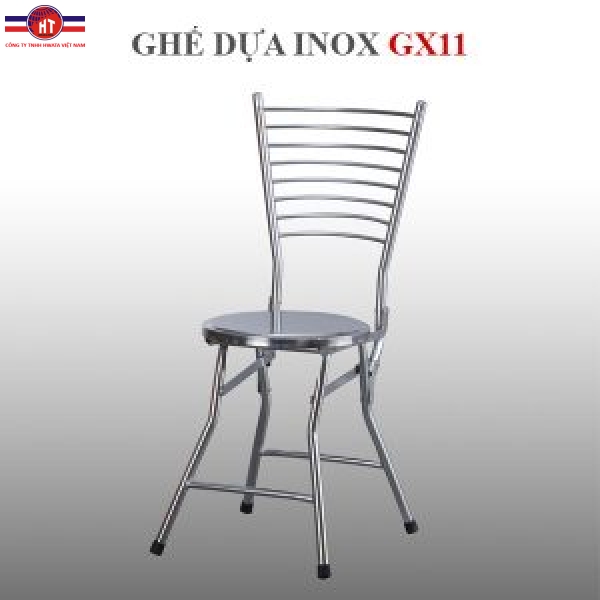 Ghế dựa inox xếp Hwata mặt inox 360 GX11
