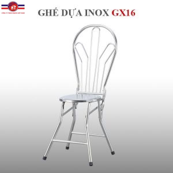 Ghế dựa inox xếp Hwata mặt inox 360 GX16