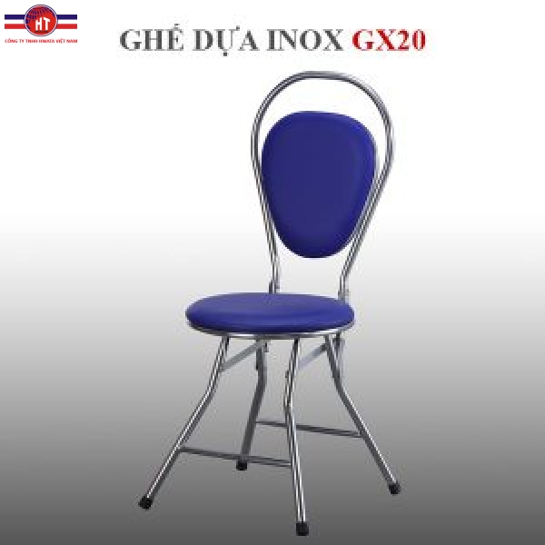 Ghế dựa inox xếp Hwata mặt simili GX20
