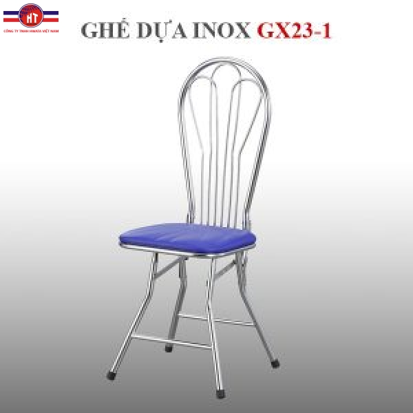 Ghế dựa inox xếp Hwata mặt simili GX23-1