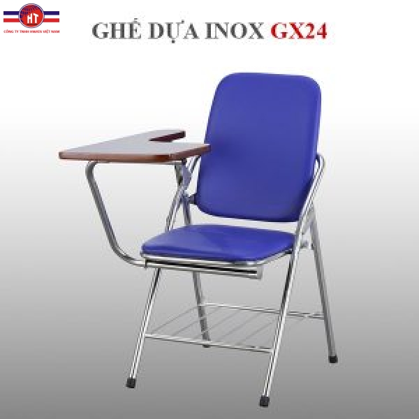 Ghế dựa inox xếp Hwata mặt simili có bàn GX24
