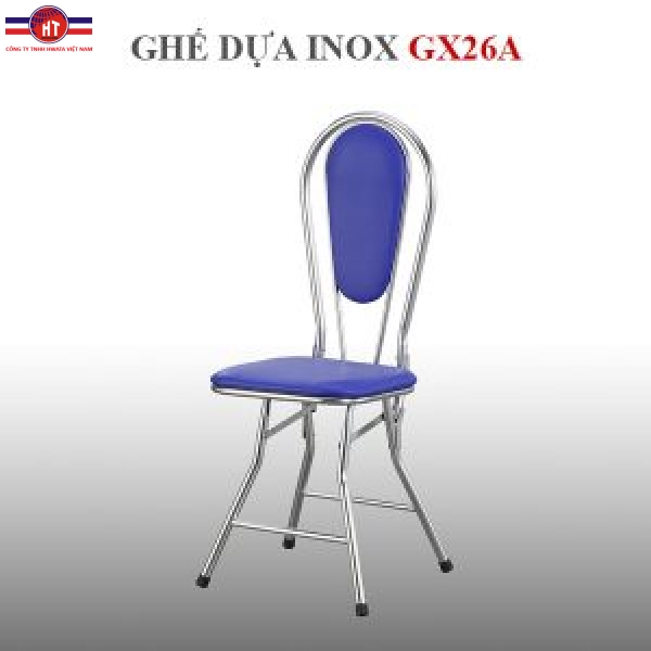Ghế dựa inox xếp Hwata mặt simili GX26A