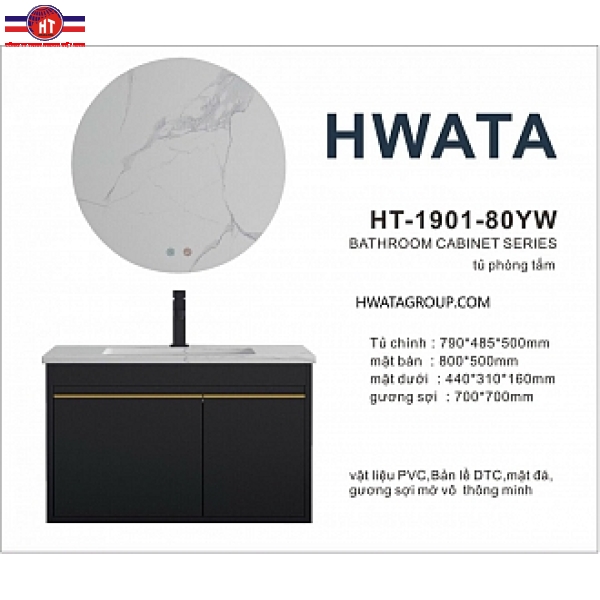 TỦ LAVABO HT-1901-80YW THÔNG MINH
